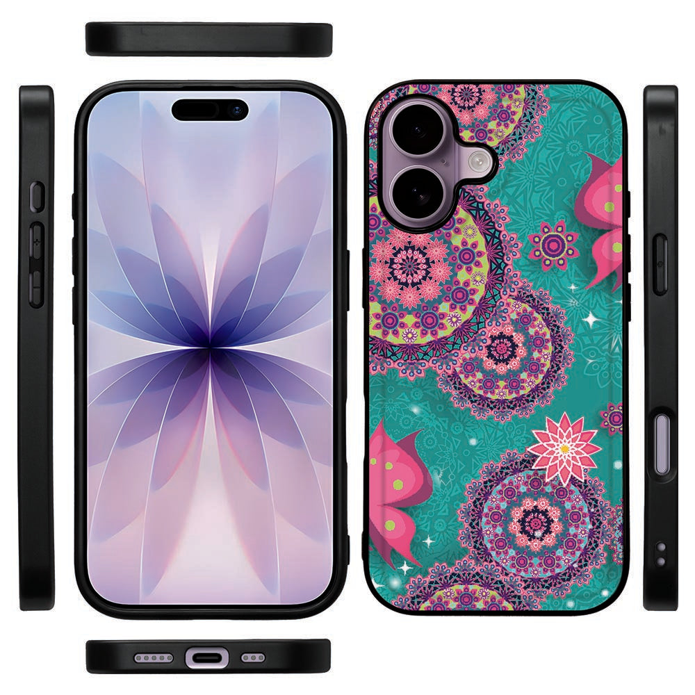 Apple iPhone 17 telefoonhoesje Cirkels en Vlinders voorkant zijkant
