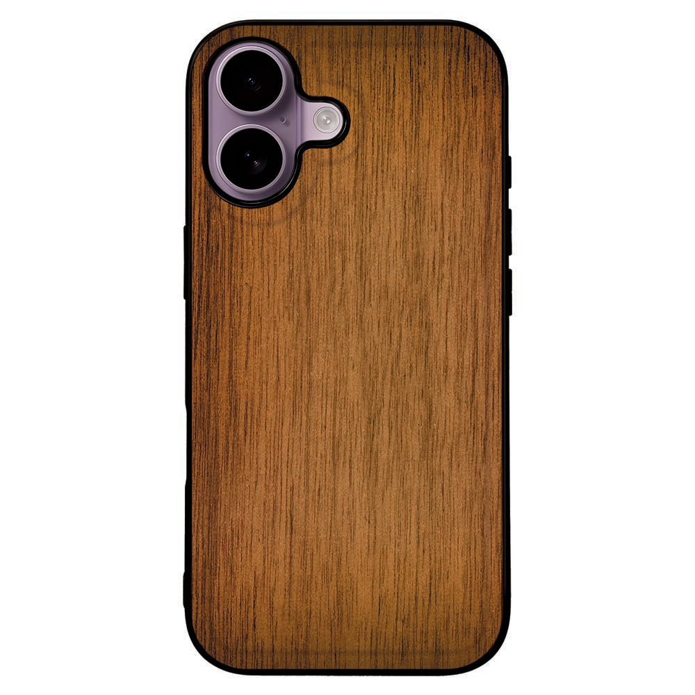 Hoesje Apple iPhone 17 Backcover Donker Hout donker hout achterzijde