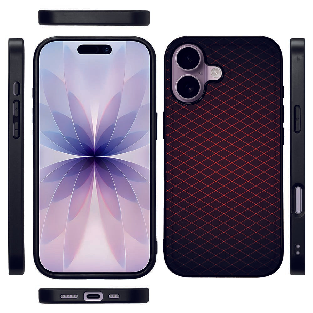 Apple iPhone 17 Back Cover Geruit Rood achterkant geruit ontwerp zijkanten