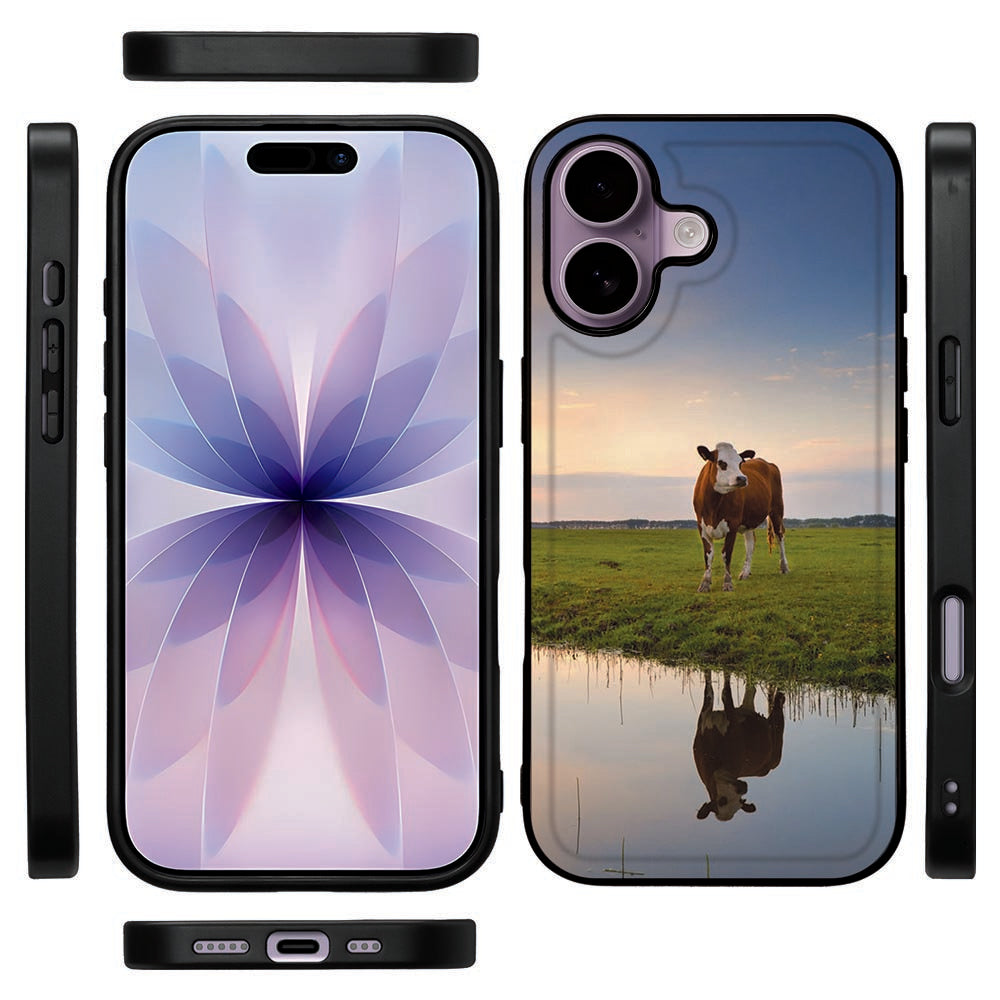 Apple iPhone 17 Backcover Hoesje iPhone 17 Koe koe print aanzicht