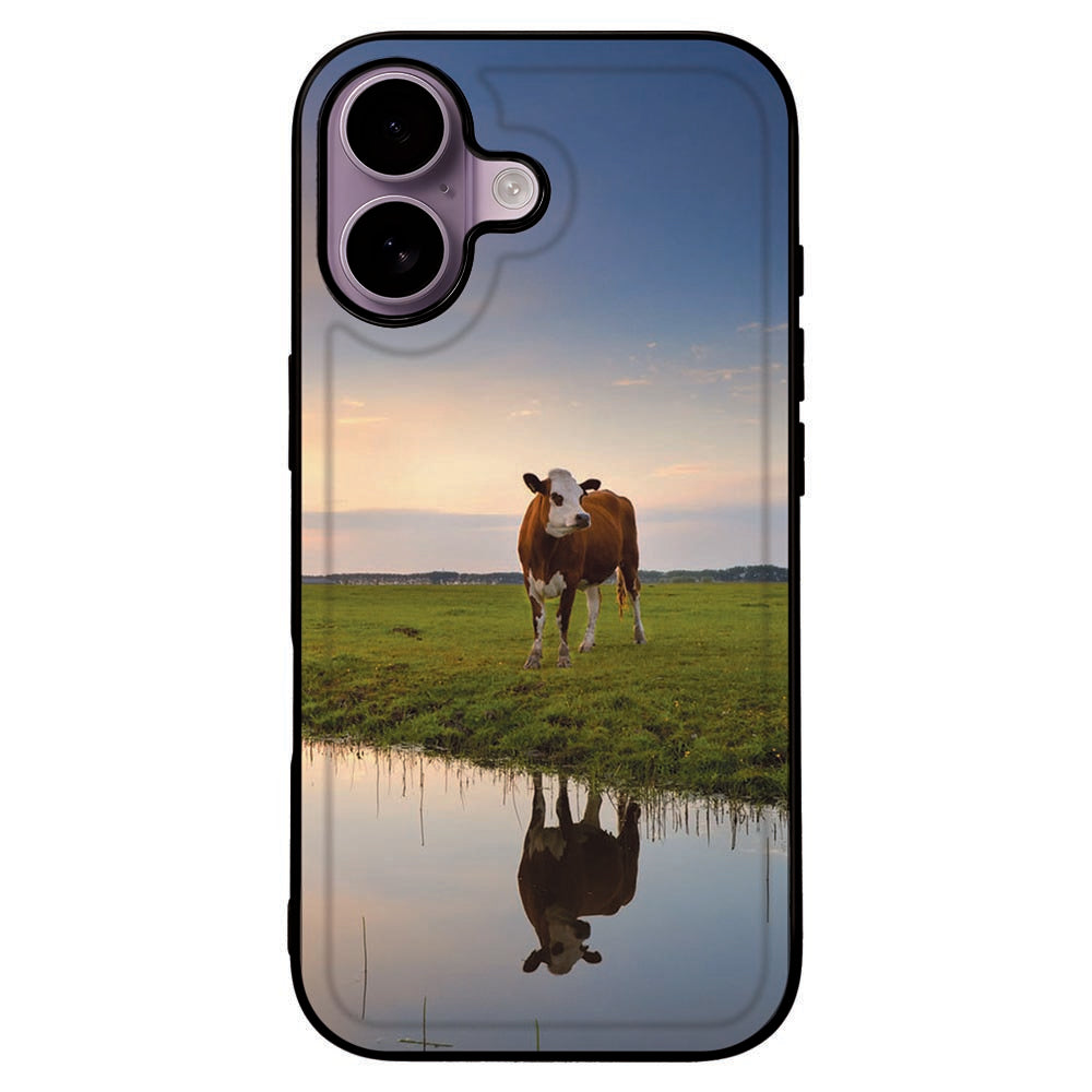 Apple iPhone 17 Backcover Hoesje iPhone 17 Koe koe-print voorzijde