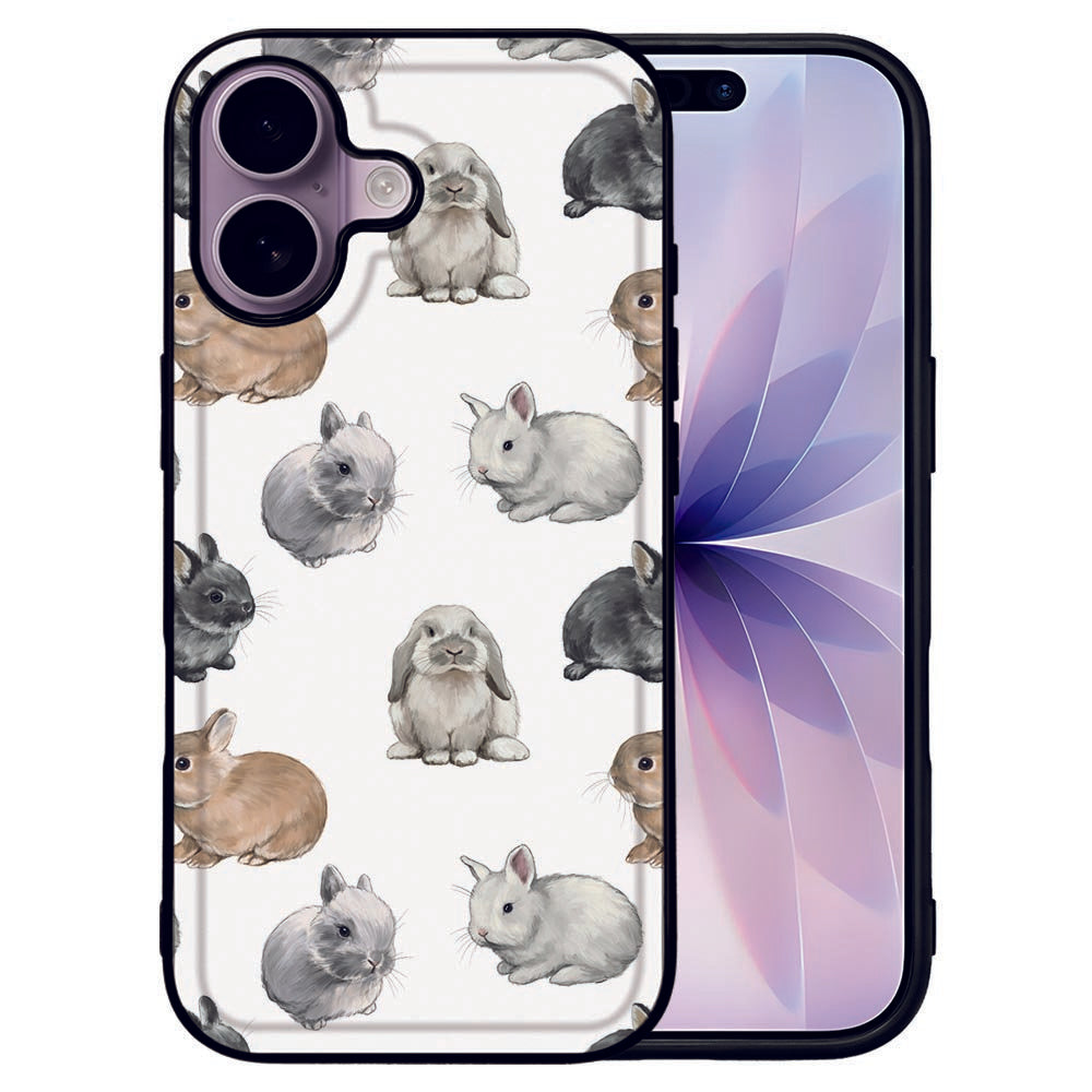 Apple iPhone 17 Back Cover Konijntjes design schattige konijnen aanzicht