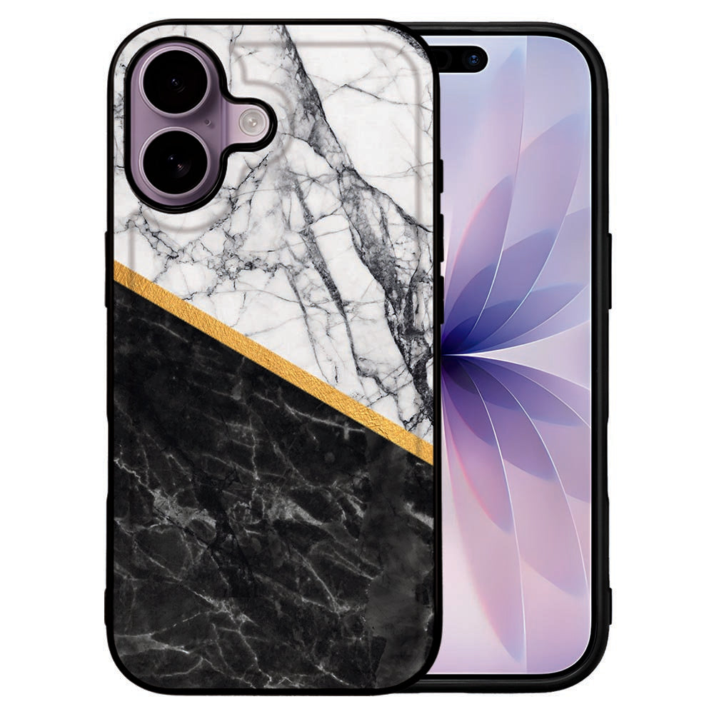 TPU Hoesje iPhone 17 Marble White Black design marble black white