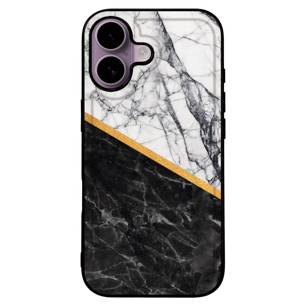 TPU Hoesje iPhone 17 Marble White Black telefoonhoesje marmer zwart wit