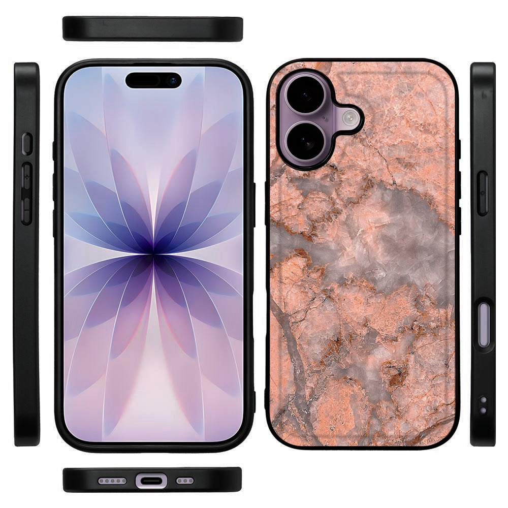 Telefoonhoesje Apple iPhone 17 Marmer Oranje marmer ontwerp aanzicht