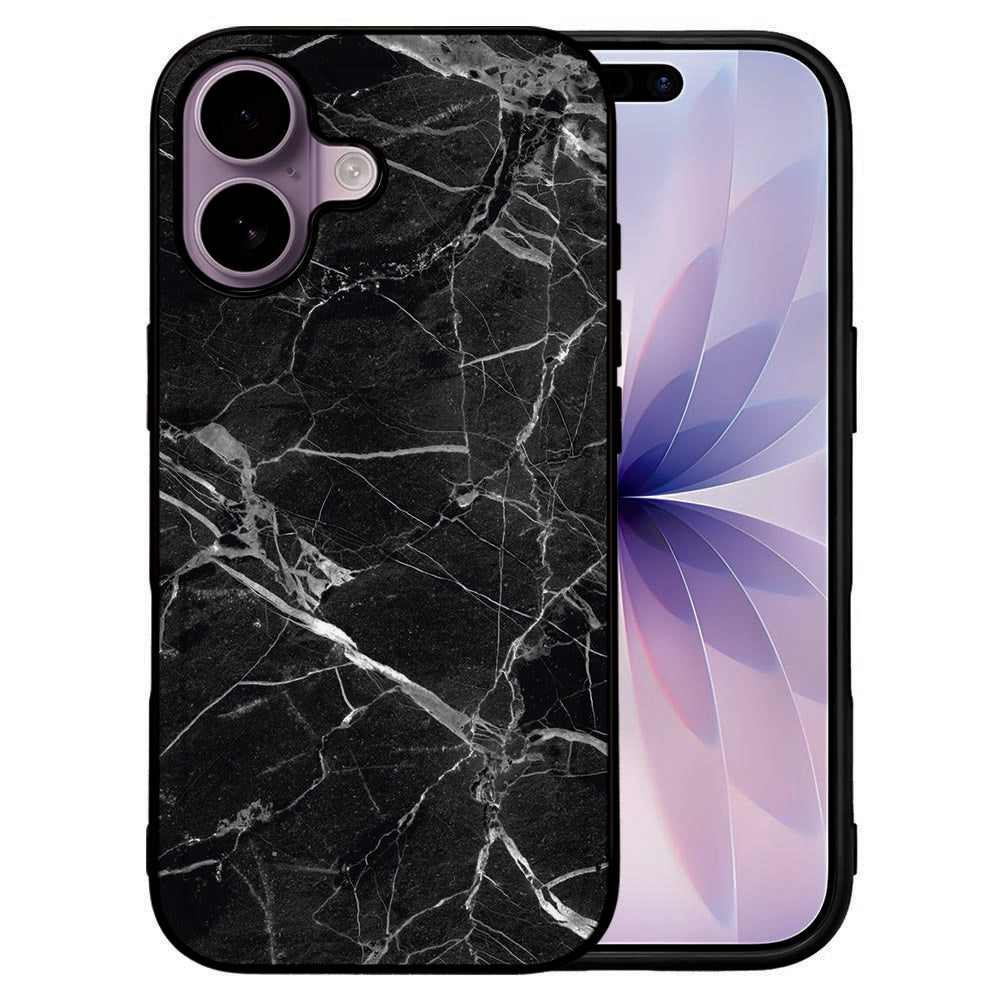 Beschermhoes Apple iPhone 17 Marmer Zwart marmer zwart vooraanzicht