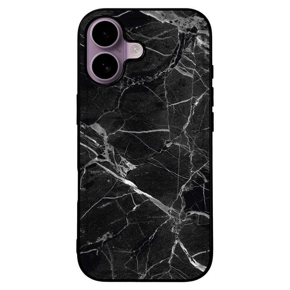 Beschermhoes Apple iPhone 17 Marmer Zwart marmer design achterkant
