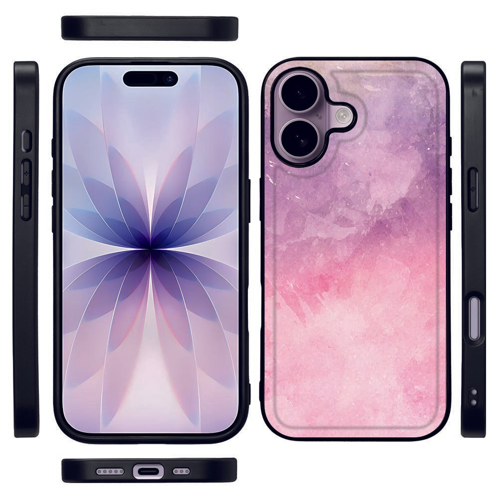Apple iPhone 17 Back Cover Pink Purple Paint design zijaanzicht