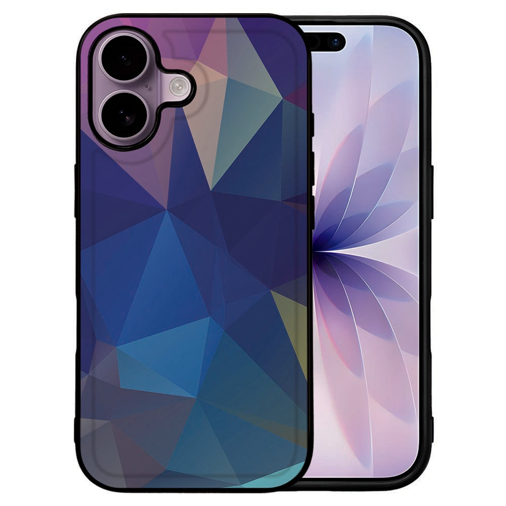 Apple iPhone 17 backcover hoesje Polygon Dark voorkant achterkant