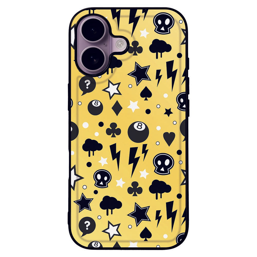 Apple iPhone 17 Backcover Hoesje Punk Yellow ontwerp achterkant