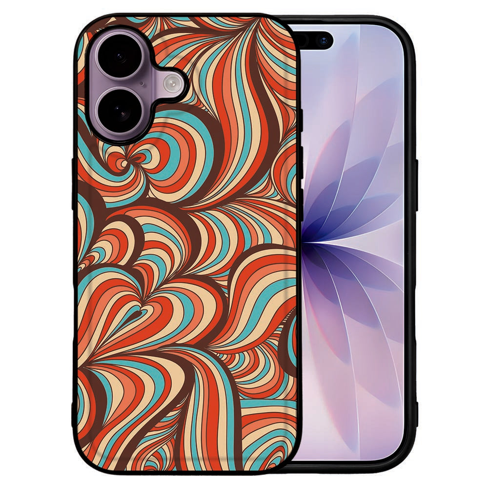 Apple iPhone 17 Backcover Hoesje Retro design met kleurrijk patroon aanzicht
