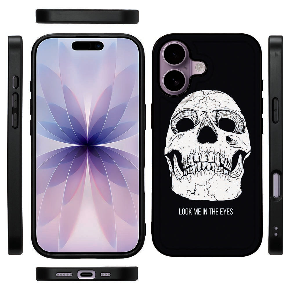 Apple iPhone 17 Back Cover Skull Eyes voorkant zijkant achterkant ontwerp
