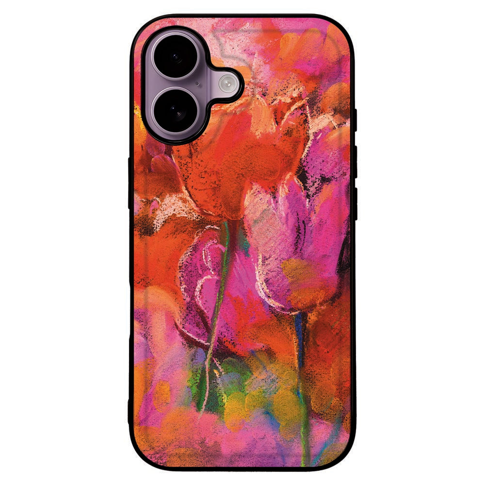 Apple iPhone 17 Telefoonhoesje Tulips kleurrijk ontwerp achterkant