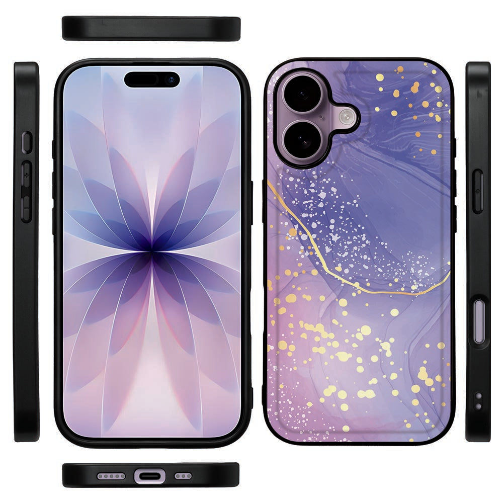 iPhone 17 Back Cover Watercolor Paars voorkant achterkant zijkanten