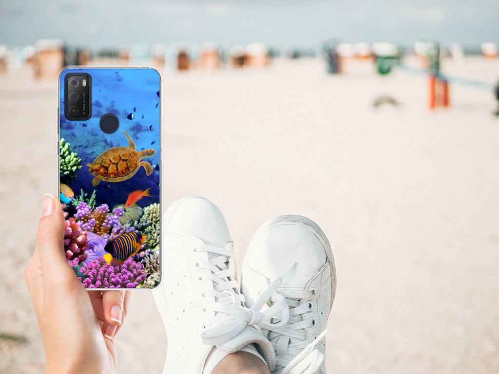 Alcatel 1S (2021) TPU Hoesje Vissen design vissen voorkant