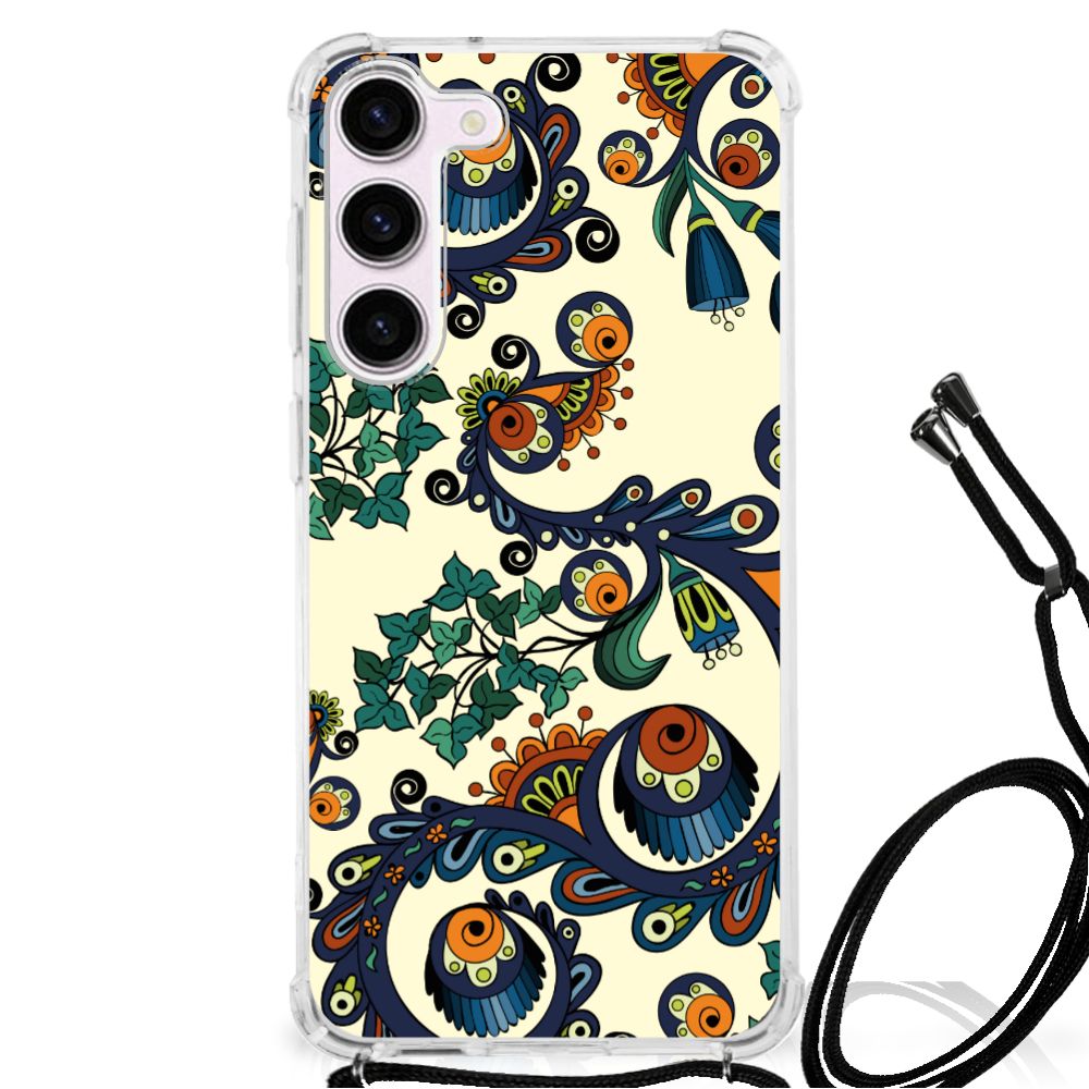 Samsung Galaxy S23 Anti Shock Case Barok Flower voorkant