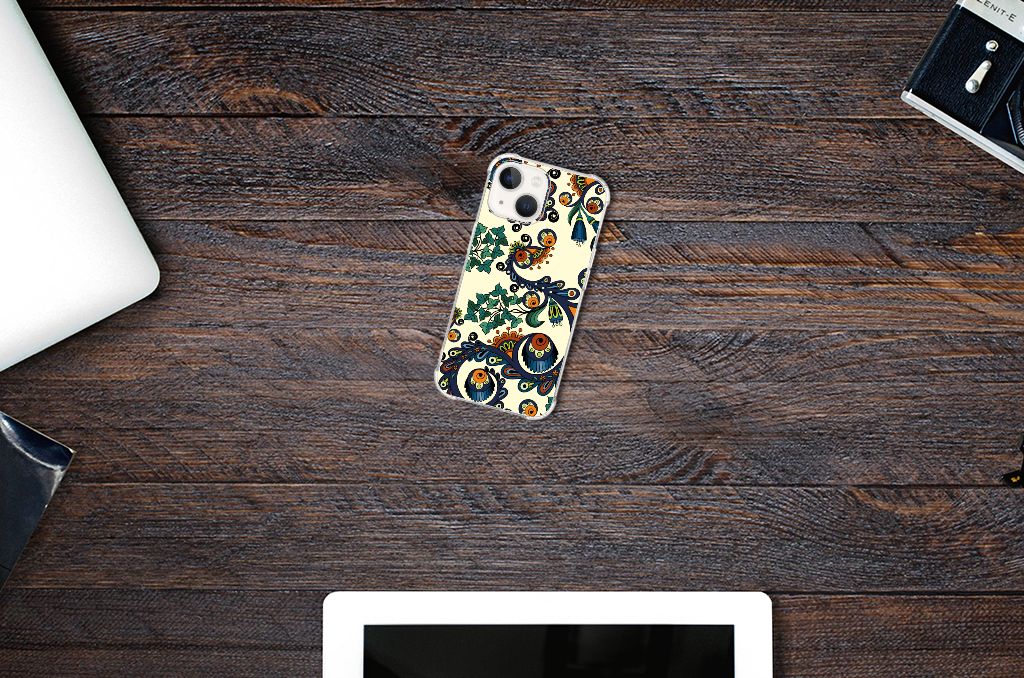 Anti Shock Case iPhone 13 Barok Flower bovenaanzicht telefoonhoesje