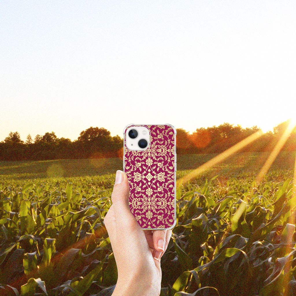 Anti Shock Case iPhone 13 mini Barok Pink hand landschap zon