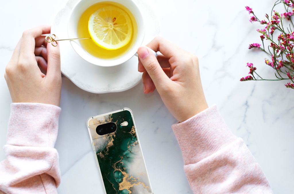 Anti-Shock Hoesje voor Google Pixel 8 Marmer Groen B2C Telecom