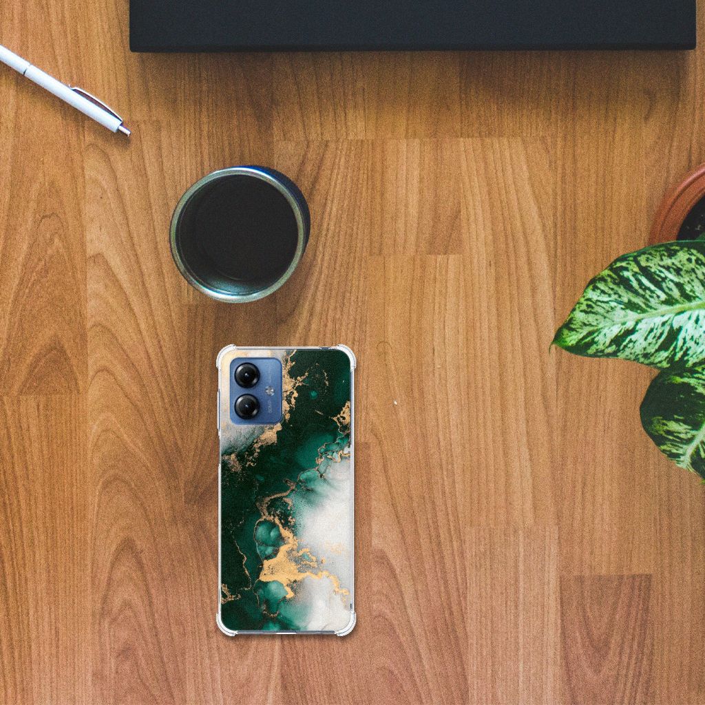 Anti-Shock Hoesje voor Motorola Moto G14 Marmer Groen B2C Telecom