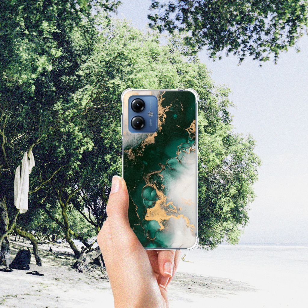 Anti-Shock Hoesje voor Motorola Moto G14 Marmer Groen B2C Telecom
