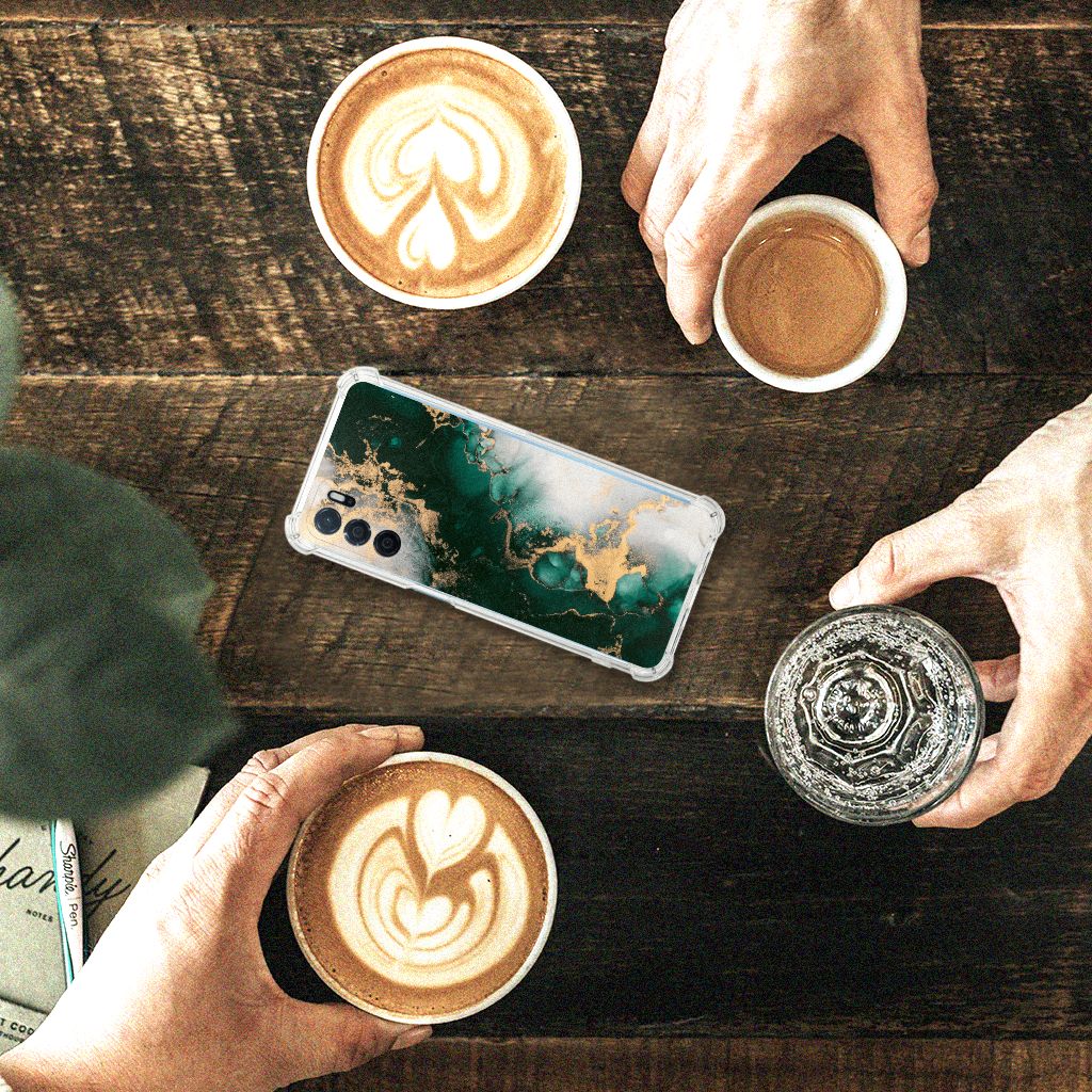 Anti-Shock Hoesje voor OPPO A16 | A16s | A54s Marmer Groen B2C Telecom