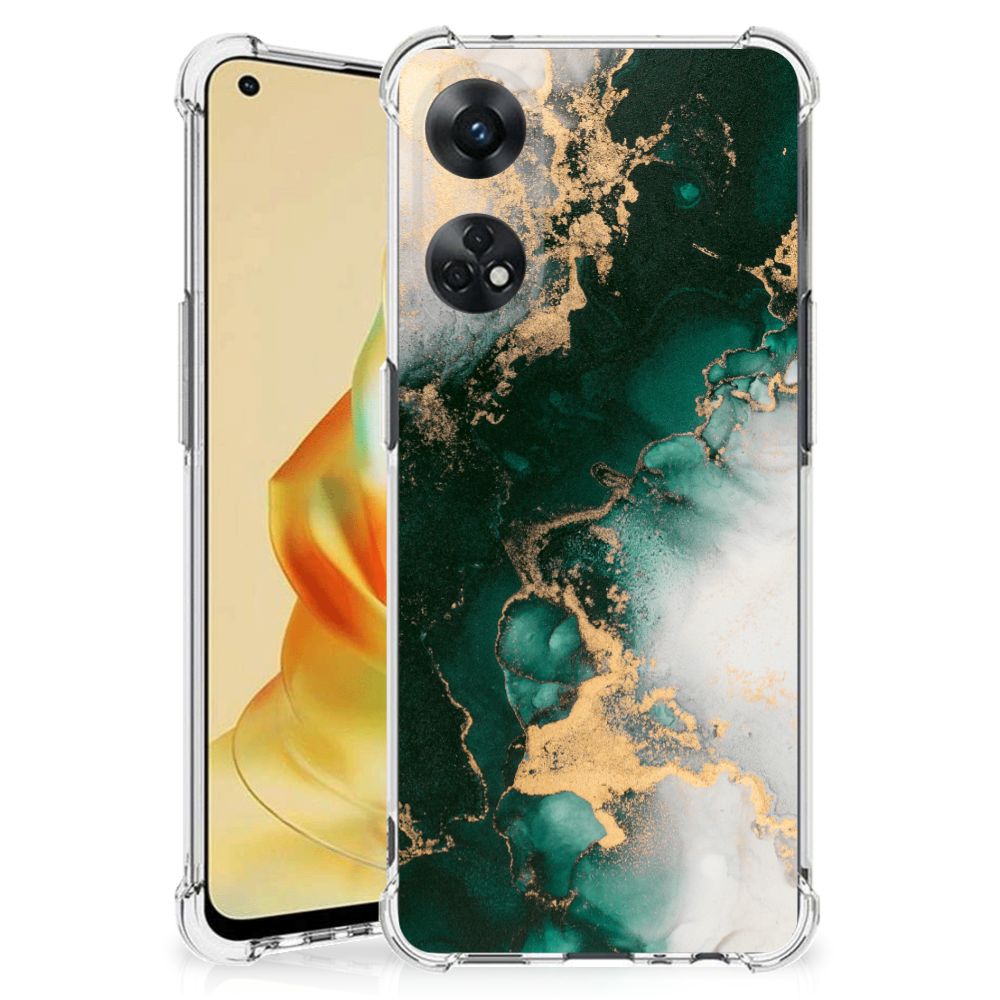 Anti-Shock Hoesje voor OPPO Reno8 T 4G Marmer Groen B2C Telecom
