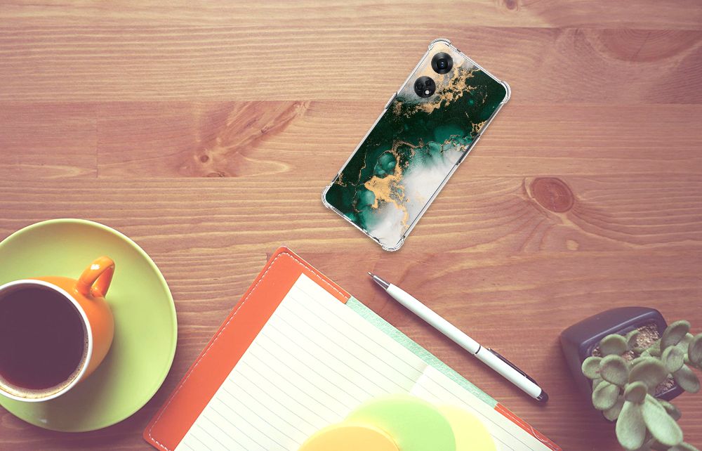 Anti-Shock Hoesje voor OPPO Reno8 T 4G Marmer Groen B2C Telecom