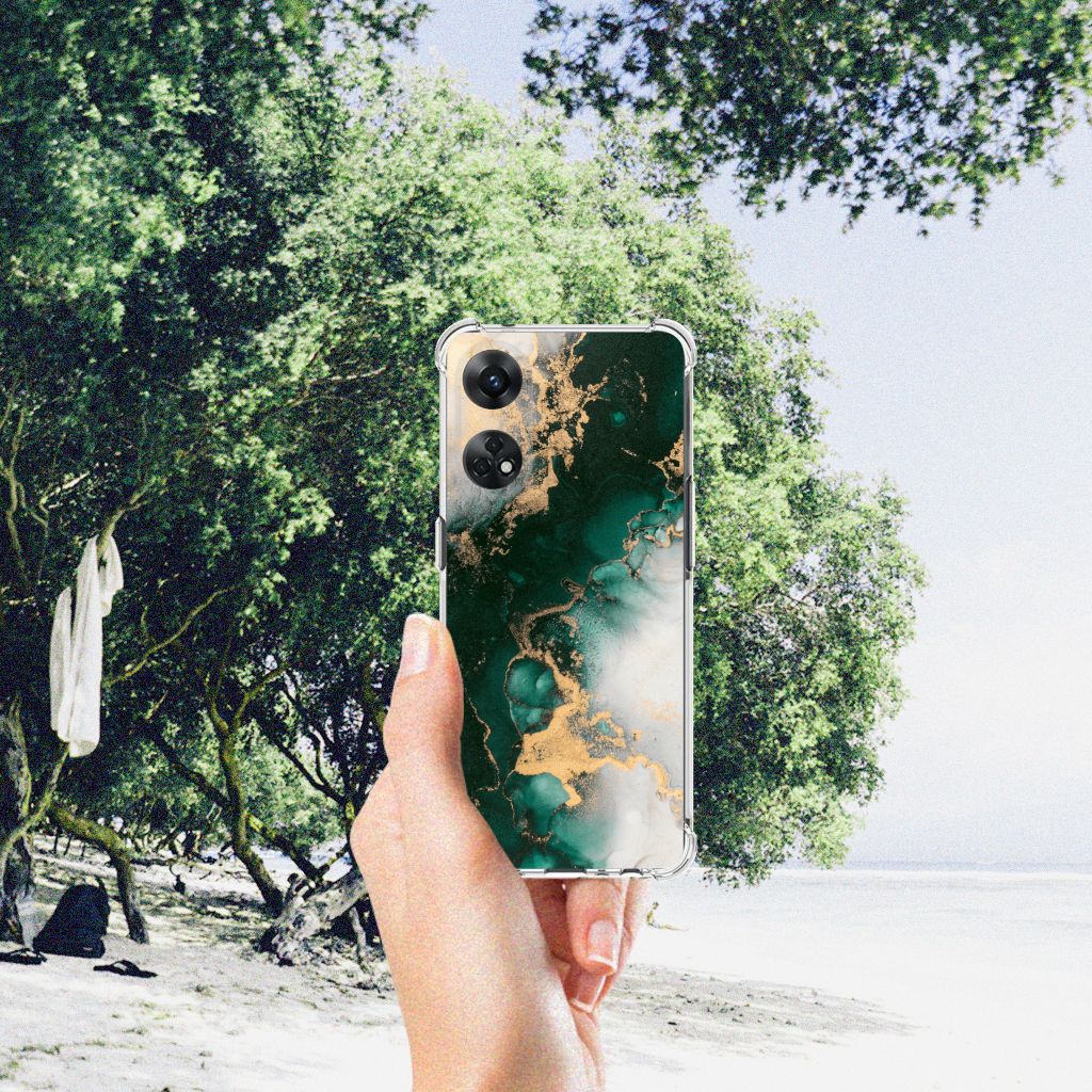 Anti-Shock Hoesje voor OPPO Reno8 T 4G Marmer Groen B2C Telecom
