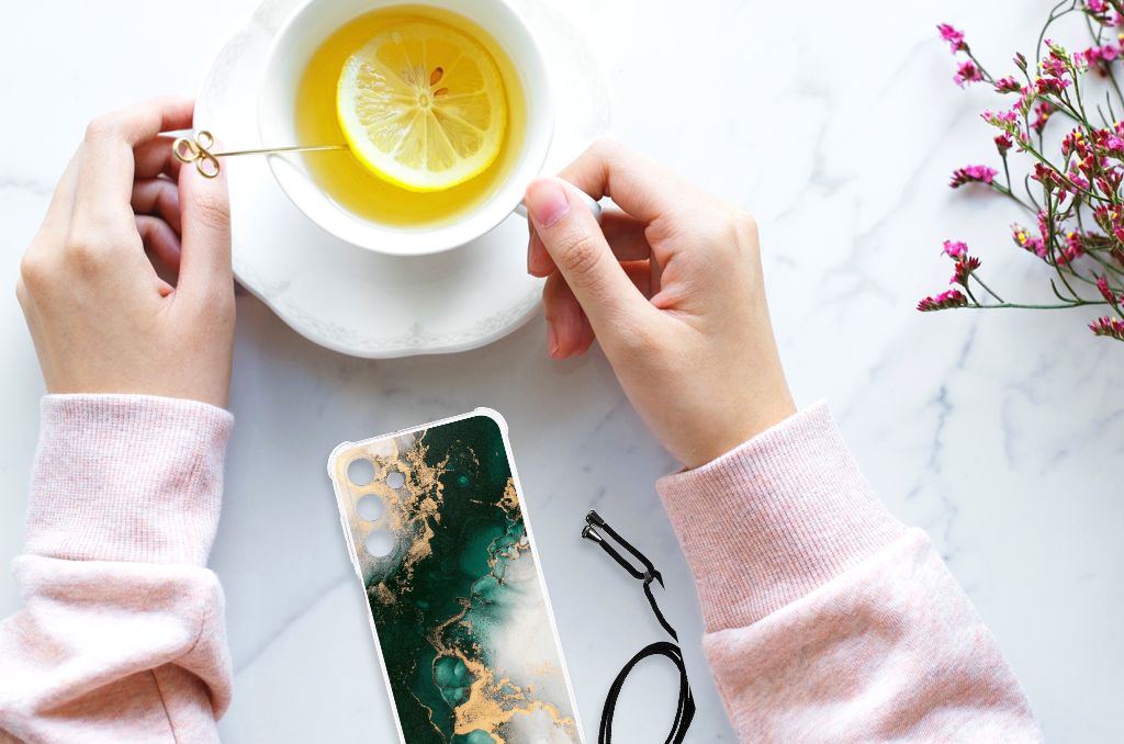 Anti-Shock Hoesje voor Samsung Galaxy A25 Marmer Groen B2C Telecom