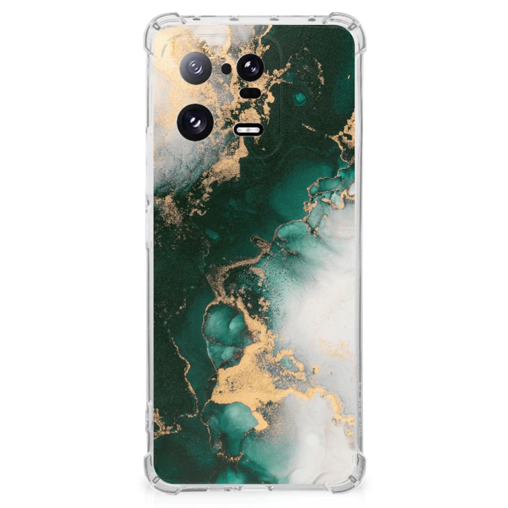 Xiaomi 13 Pro Anti-Shock Hoesje Marmer Groen achterzijde