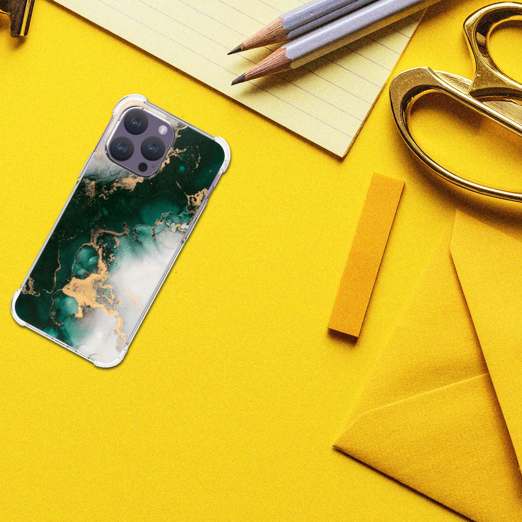 Anti-Shock Hoesje voor iPhone 15 Pro Max Marmer Groen B2C Telecom