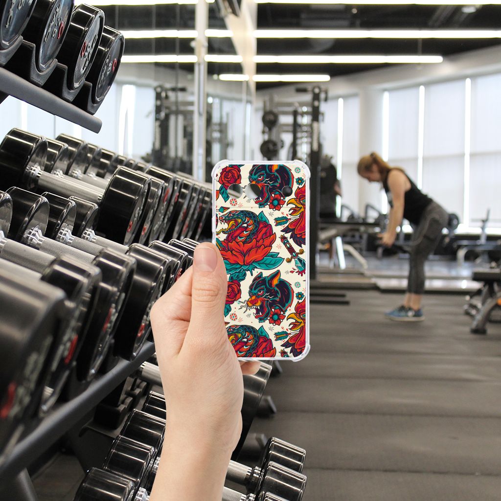 Google Pixel 8A Anti-shock Hoesje met foto Old Skool design hand gym