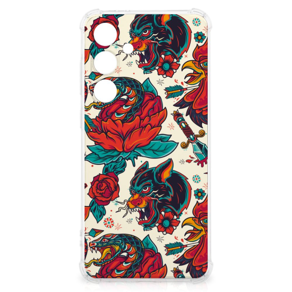 Samsung Galaxy S24 FE Anti-shock Hoesje met foto Old Skool tattoo design voorkant