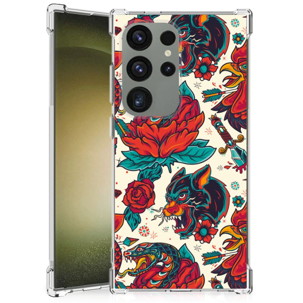 Samsung Galaxy S24 Ultra Anti-shock Hoesje met foto Old Skool design voorkant