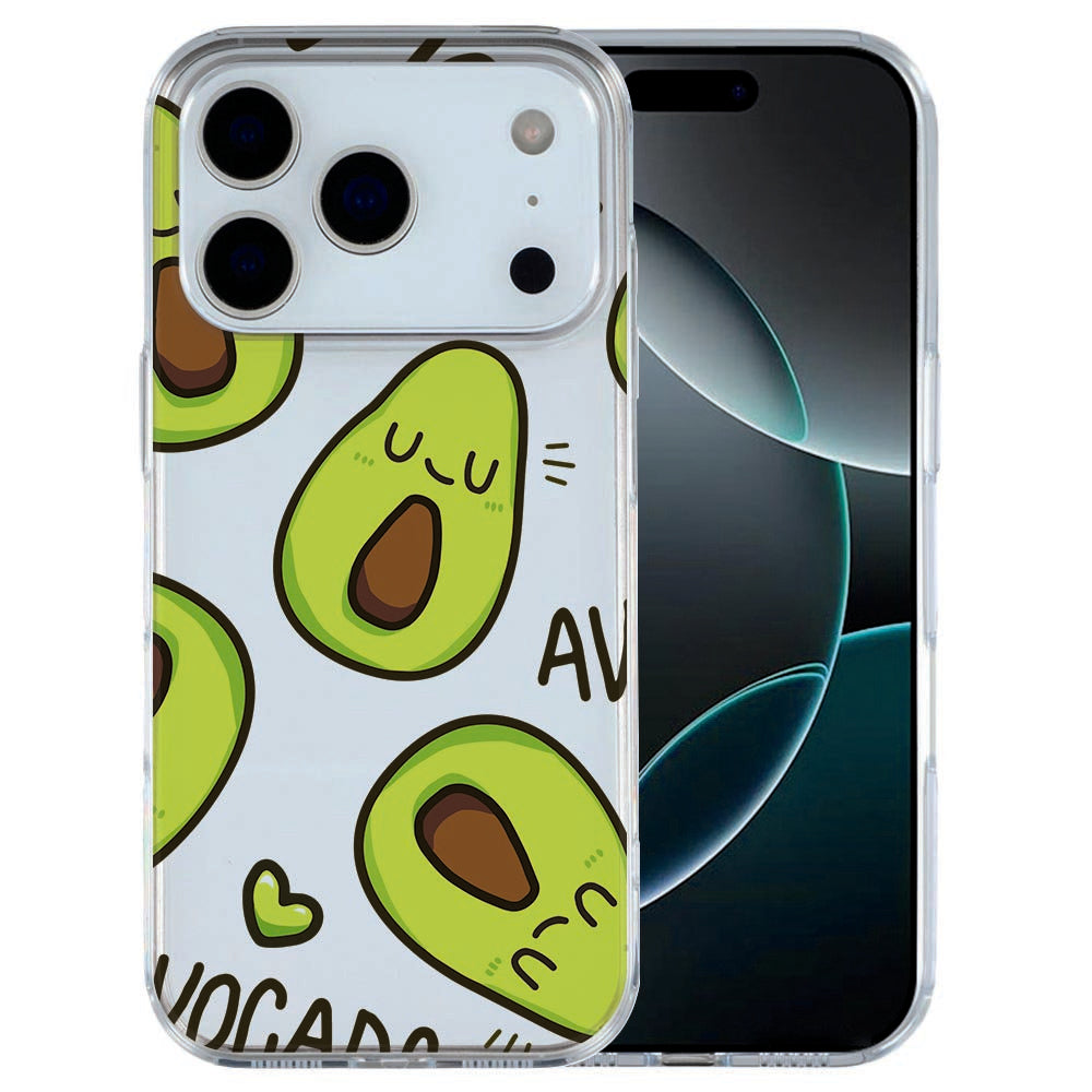 iPhone 17 Pro Max TPU hoesje met grappige zingende avocado illustratie