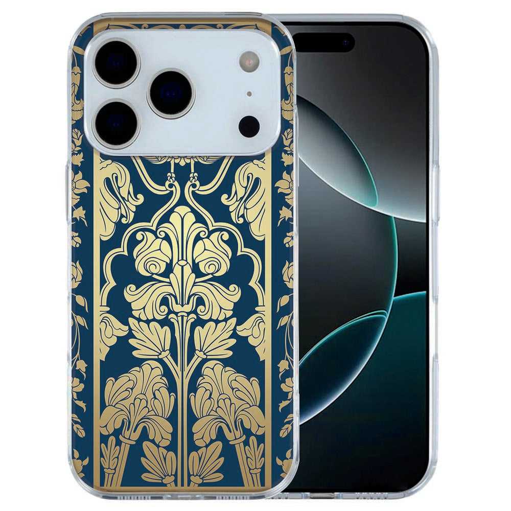 iPhone 17 Pro Max TPU hoesje met beige bloemenprint en botanische details