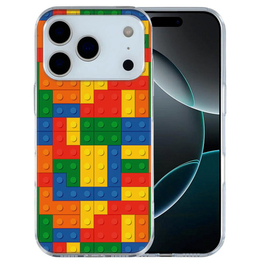 iPhone 17 Pro Max TPU hoesje met geometrisch blokken patroon