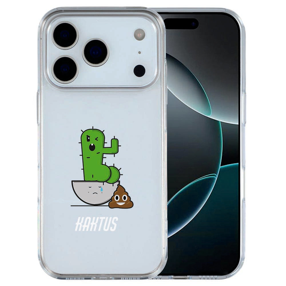 iPhone 17 Pro Max TPU hoesje met grappige cactus illustratie