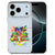 iPhone 17 Pro Max TPU hoesje met kleurrijk kattenportret in geometrische vlakken
