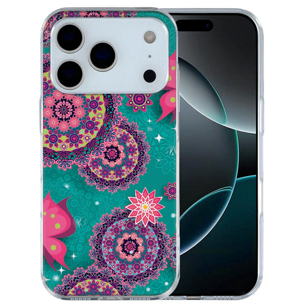 iPhone 17 Pro Max TPU hoesje met cirkels en vlinders patroon
