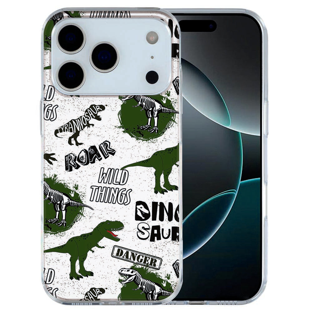 iPhone 17 Pro Max TPU hoesje met vrolijke dinosaurus illustratie