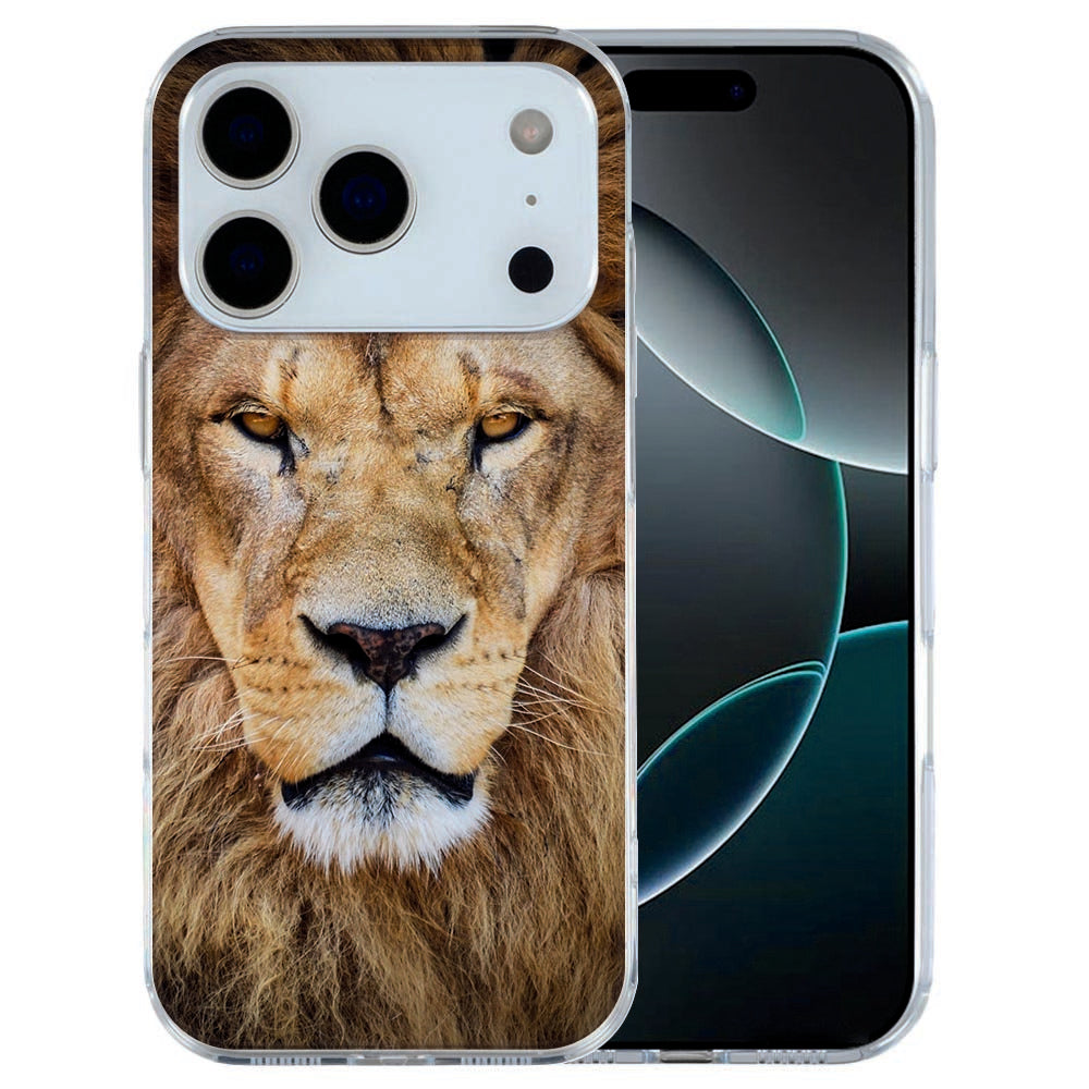 iPhone 17 Pro Max TPU hoesje met print van een krachtige leeuw