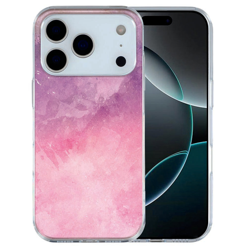 iPhone 17 Pro Max TPU hoesje met roze paars verf print