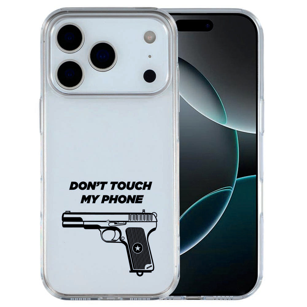 iPhone 17 Pro Max TPU hoesje met stoer pistol DTMP statement design