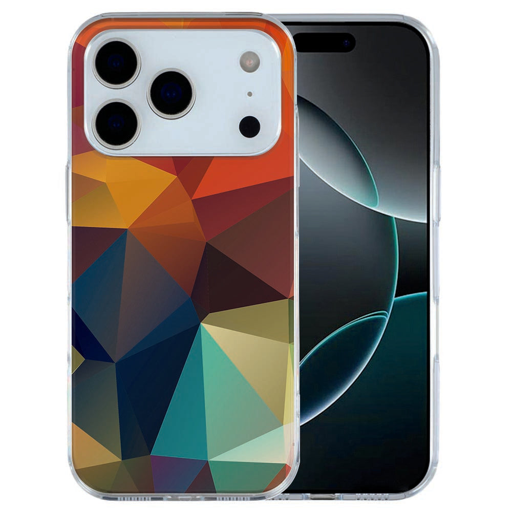 iPhone 17 Pro Max TPU hoesje met kleurrijk polygon patroon