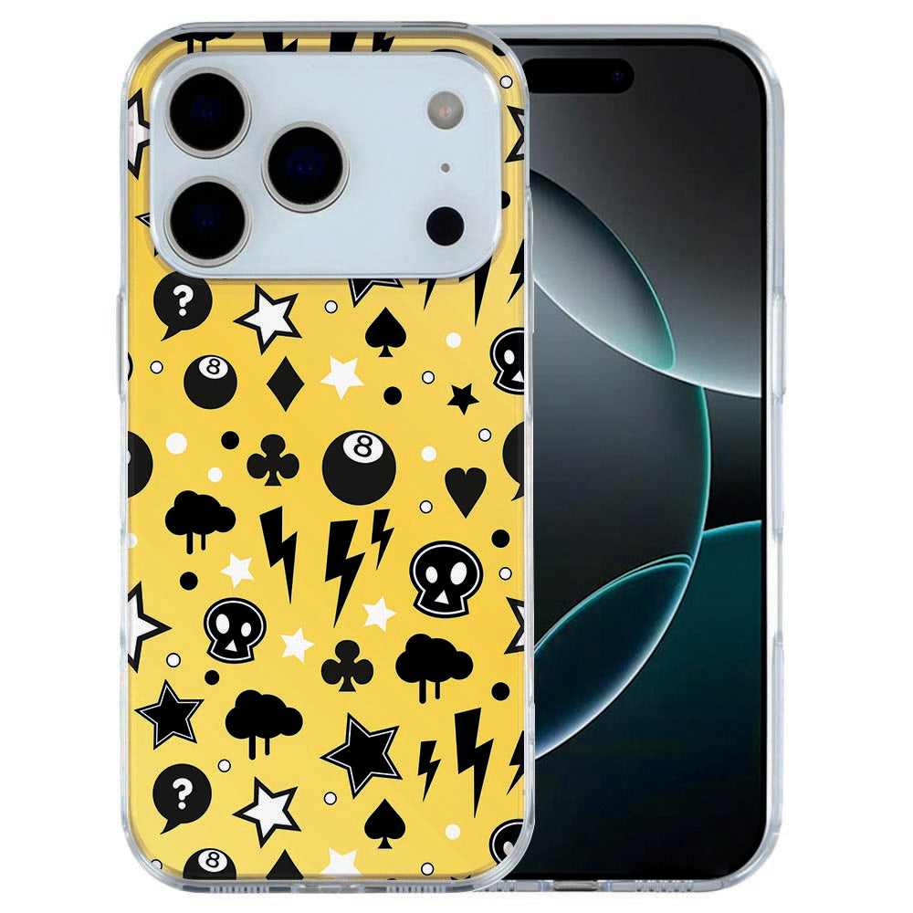 iPhone 17 Pro Max TPU hoesje met opvallend geel punk design