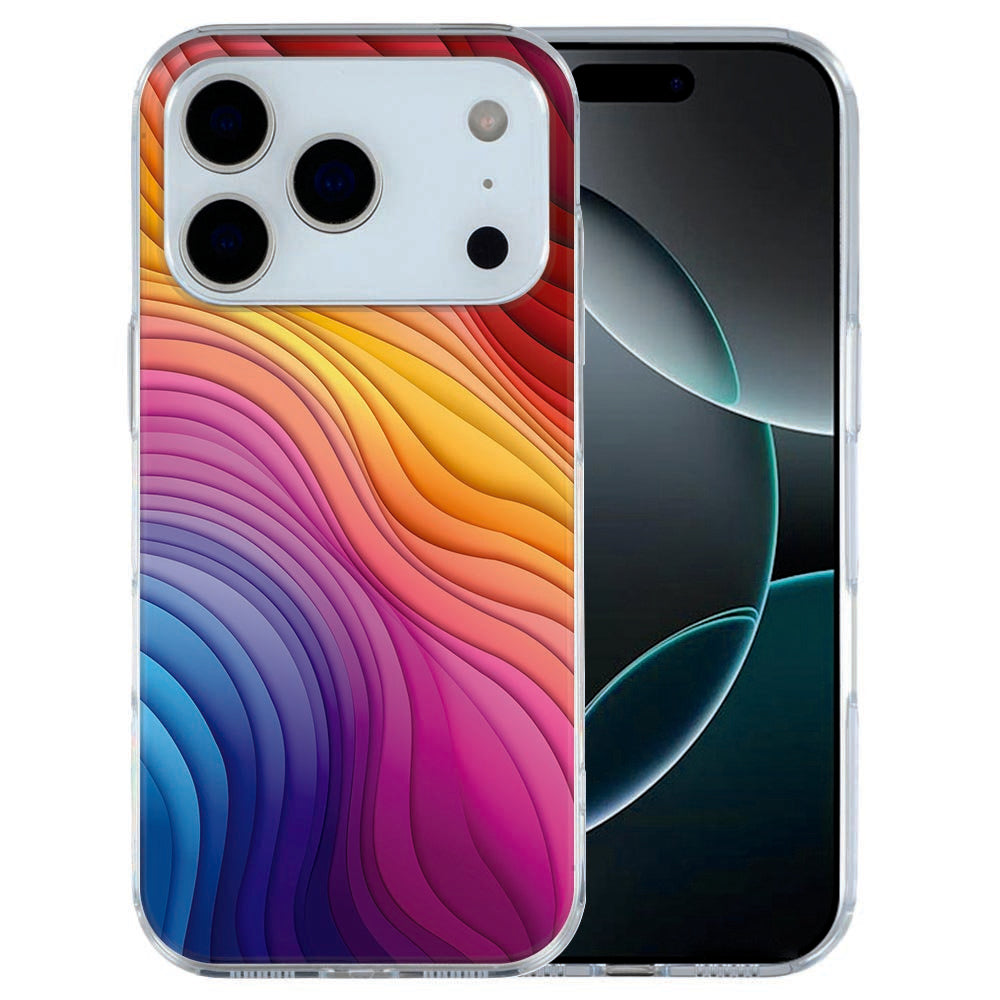 iPhone 17 Pro Max TPU hoesje met vrolijke regenboog print