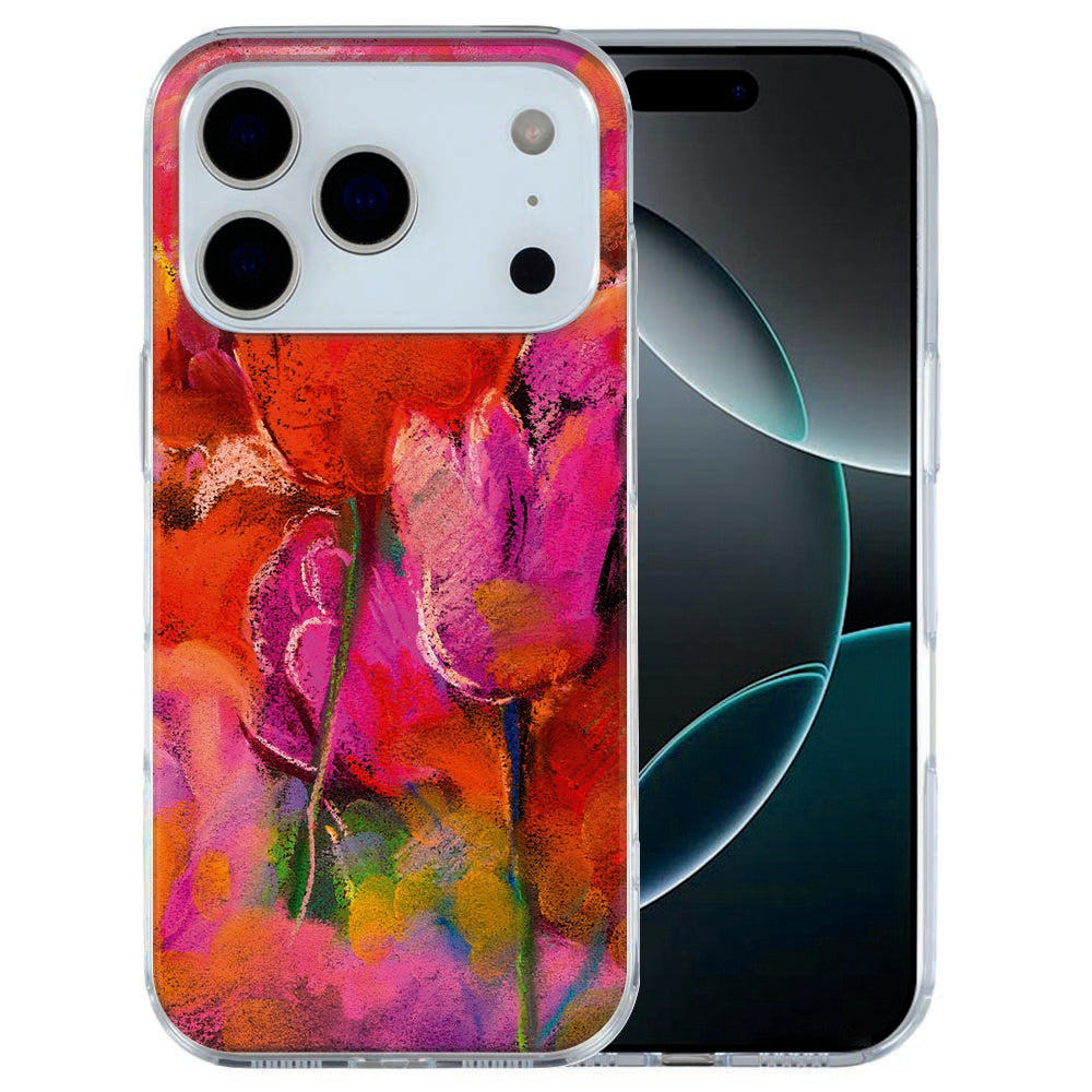 iPhone 17 Pro Max TPU hoesje met kleurrijke tulpen print