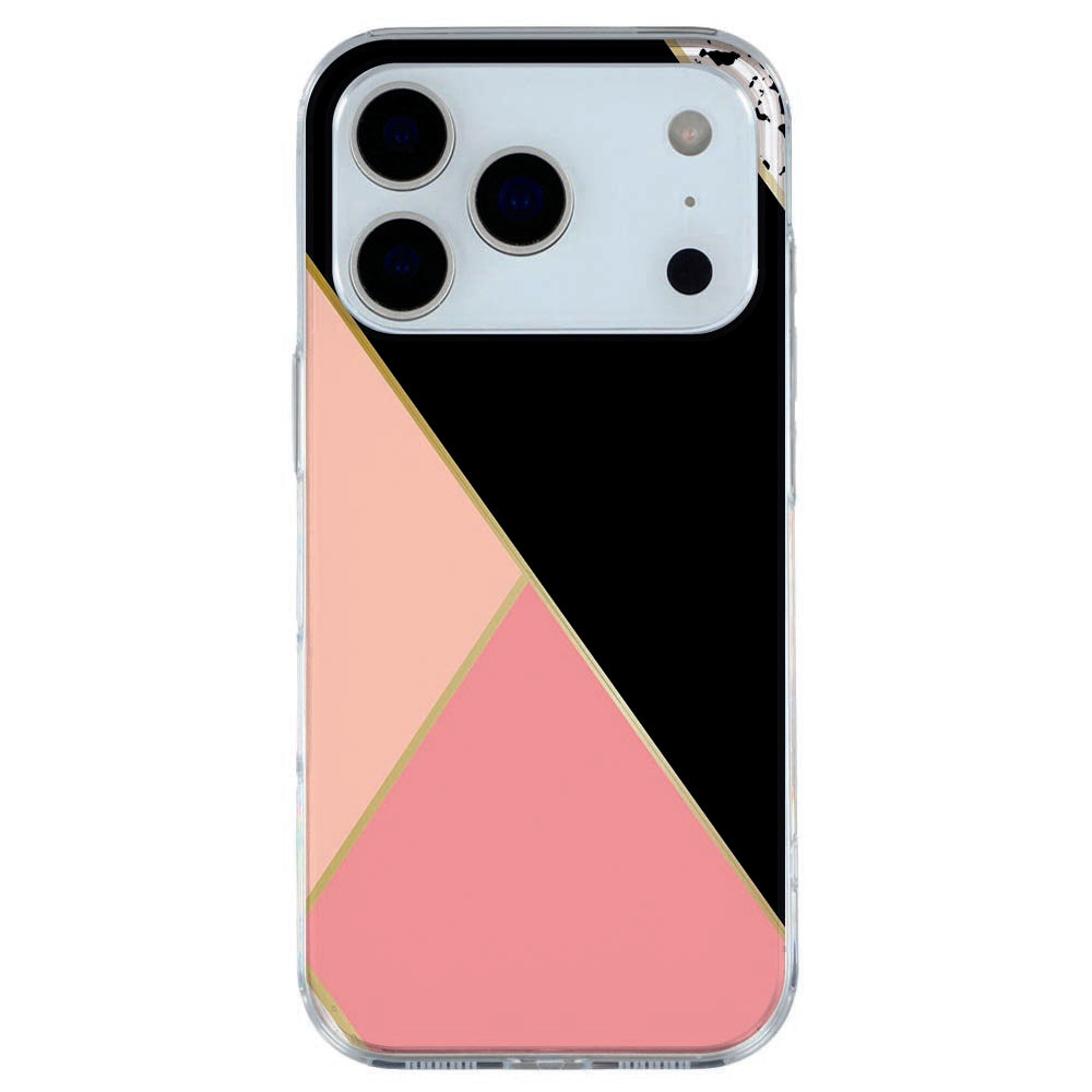 Apple iPhone 17 Pro Softcase Back cover Zwart Roze Vormen
